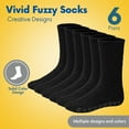thumbnail image 2 of Debra Weitzner Mens Fuzzy Socks Grip Socks Microfiber Plush Sleeping Socks Soft Anti-Skid, Black 5-Pair, 2 of 6