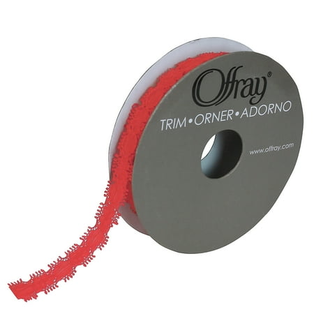 Offray 7/16  Coral Petite Lace Trim  3 Yards  1 Each