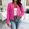 thumbnail image 5 of NominalSnug Womens Cropped Blazer Long Sleeve Collarless Casual Jacket Open Front Casual Work Office Cardigan Suit Jacket, 5 of 8