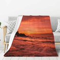thumbnail image 3 of Manta con diseño de puesta de sol en el Pacífico, para sofá, aire acondicionado, manta para la siesta, manta gruesa para sofá cama, manta para sala de estar de 50 x 40 pulgadas, 3 of 3