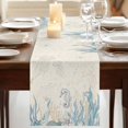 thumbnail image 3 of Table Runners 108 Inches Long Dress Scarves, Blue Seahorse Coastal Farmhouse Coffee/Dining/Kitchen Table Runner for Living Room, Summer Beach Nautical Ocean Coral Vintage 13x108 Inch, 3 of 9