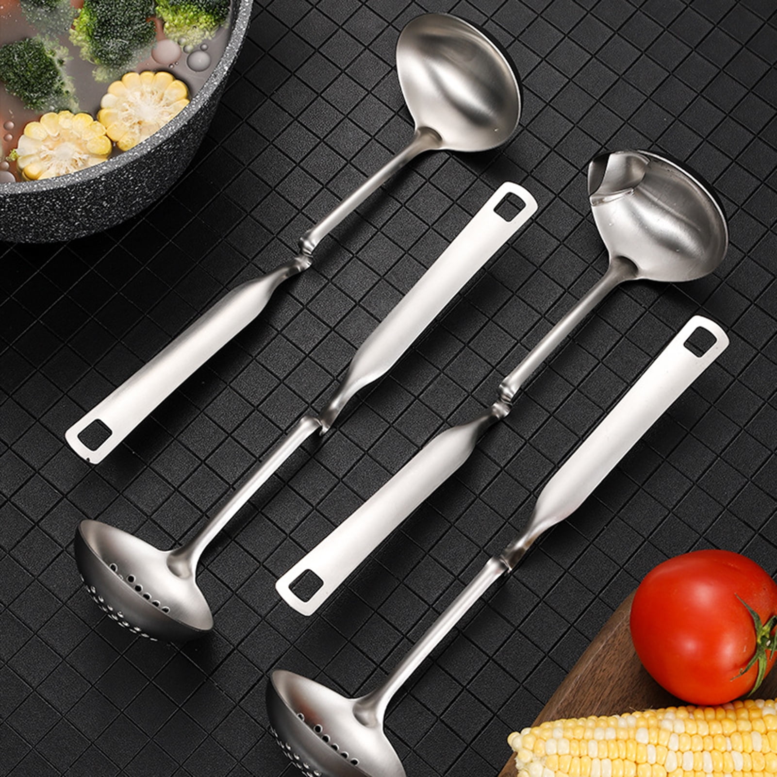 Dream Lifestyle Hot Pot Ladle Slotted Spoons For Cooking Serving Stainless Steel Gravy Ladle 0903