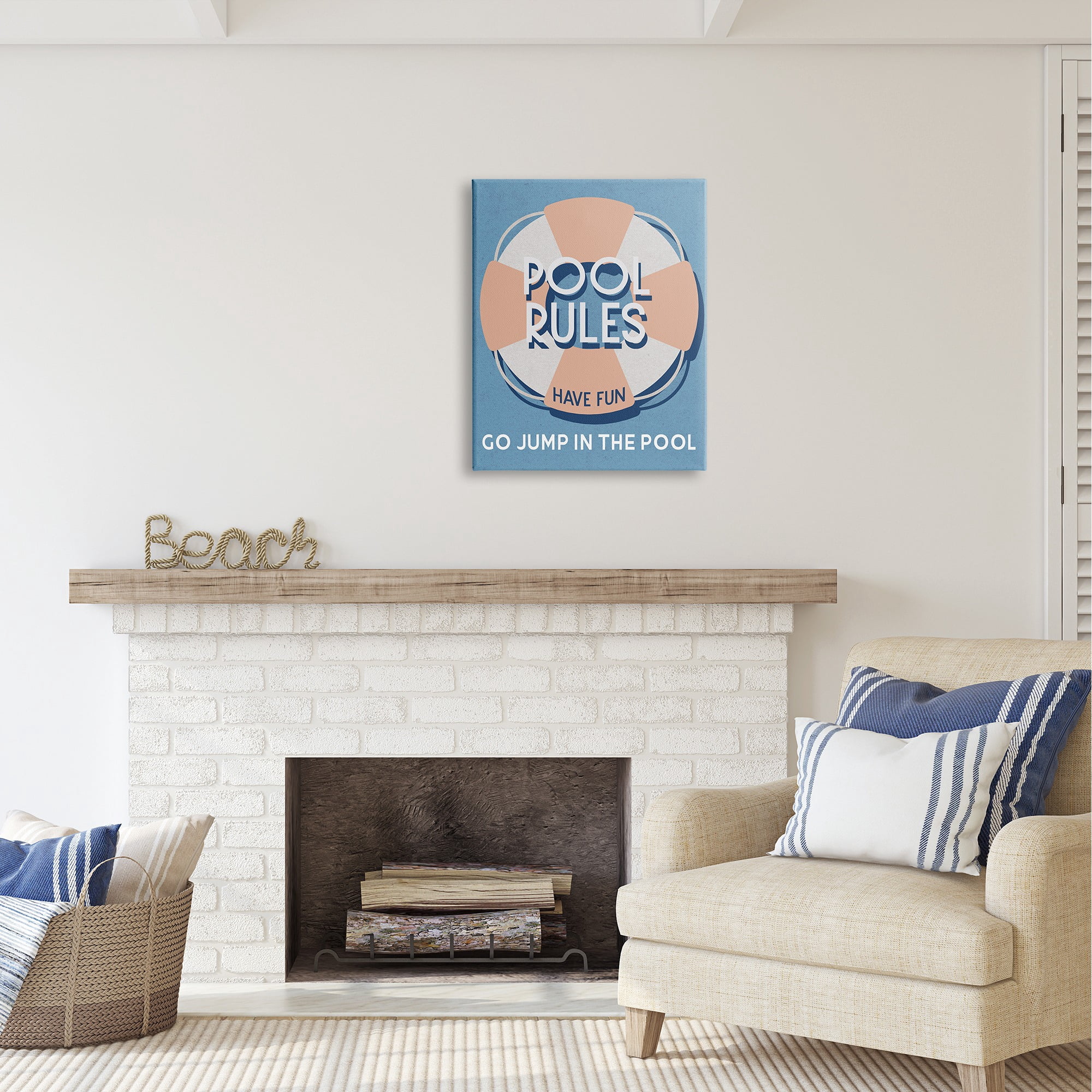 Stupell Industries Vintage Pool Rules Nature Painting Gallery Wrapped Canvas Art Print Wall Art, 24 x 30