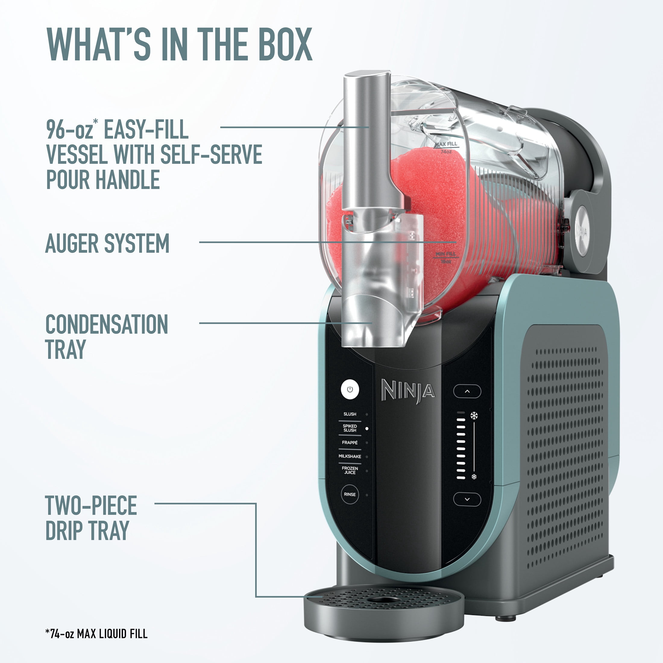 Ninja SLUSHi 96-Oz Frozen Drink Machine with RapidChill Technology, 5 Presets, Dishwasher Safe, Slushy Maker, FS310GN Green