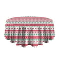 thumbnail image 5 of Red and Green Christmas Pattern Round Tablecloth 60"x60",Wrinkle Wipeable Table Cloth for Kitchen Dining Room Picnic Patio Party, 5 of 6