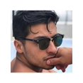 thumbnail image 2 of 1pc Personality Half Frame Polarized Sunglasses For Men & Women, Fashionable Rivet Decoration, Vintage Style, 2 of 5