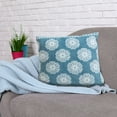 thumbnail image 3 of Ox Bay 20" x 20" Hand-Woven Blue/ White Floral/Botanical Organic Cotton Pillow Cover, 3 of 10