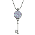 thumbnail image 1 of Planta de pintura de flores de lavanda Colgante Collar Vintage Llavero Plata Joyas Unbranded  M, 1 of 3