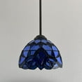 thumbnail image 5 of Tiffany Mini Hanging Baroque Style LED Bulb Included 8-Light Blue Stained Glass Pendant Lights, 5 of 5