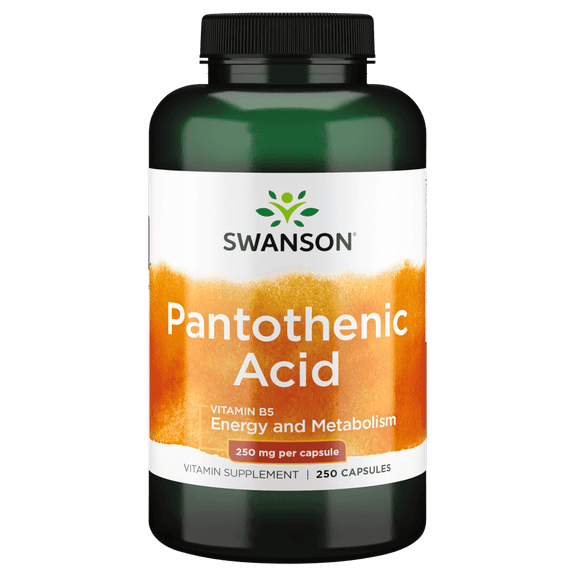 Swanson Pantothenic Acid Capsules, 250 mg, 250 Count