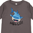 thumbnail image 4 of Inktastic Cute Whale Shark Says Hello Boys or Girls Long Sleeve Toddler T-Shirt, 4 of 5