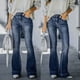 thumbnail image 2 of Pantalones acampanados de color sólido informales a la moda para mujer, pantalones vaqueros con bolsillo, pantalones vaqueros para mujer Fridja  hfkajh103386, 2 of 9