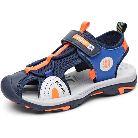

Boys Girls Breathable Closed Toe Sports Sandals Summer Fashion Water Sandals Lightweight Non-Slip Beach Sandals for Kids