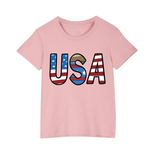 MeetoTime T-shirt en Coton Imprimé pour Enfants, Col Rond, Manches Courtes, Haut d'Été