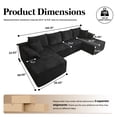 thumbnail image 2 of Kelyda 130'' U Shaped Sectional Couches, Modern Deep Seat Foam Boneless Cloud Sofa for Living Room Black, 2 of 8
