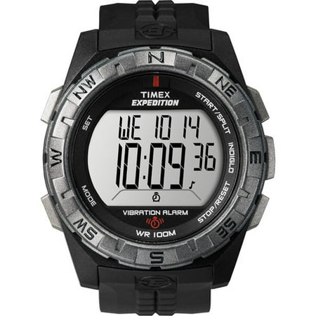 Timex Men's Expedition Vibration Alarm Watch, Black Resin Strap