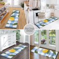 thumbnail image 6 of Yayeee Runner Rug for Bedroom 2'x6' Machine Washable Hallway Non Slip Mat, Light Blue Plaid, 6 of 8
