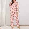 thumbnail image 2 of Saiise Starfish Print Women Soft Pajama Sets,Long Sleeve Sleepwear Button Up 2-Piece Pjs Lounge Sets-XX-Large, 2 of 7