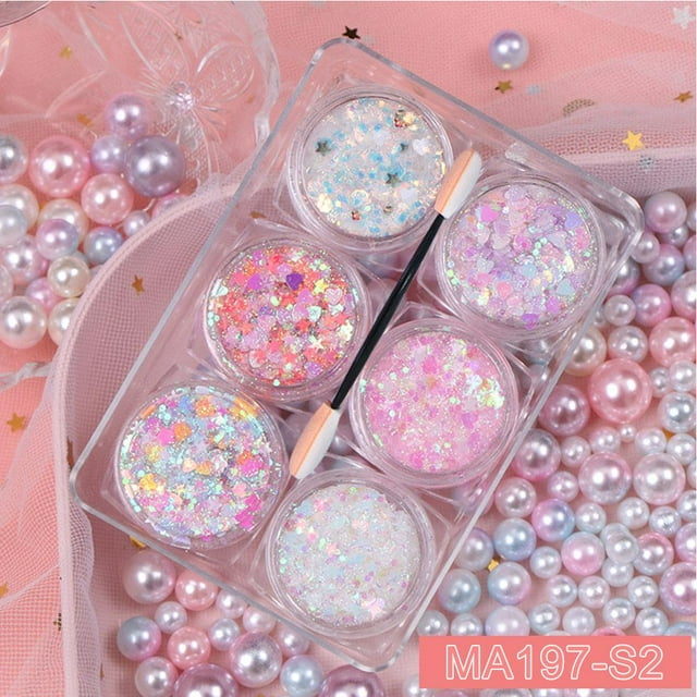 6-color Shiny And Glitter Eye Makeup Patch Sequins Shadow Eye Eye Makeup