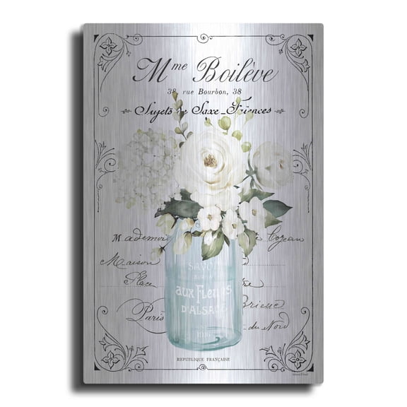 Luxe Metal Art 'French Bathroom Set II' by lettered & lined, Metal Wall Art, 24"x36"