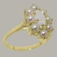 thumbnail image 2 of LBG British Made 10k Yellow Gold Natural Opal & Cultured Pearl Womens Statement Ring - 33 size options - Size 6.5, 2 of 6