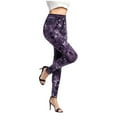 thumbnail image 2 of Henpk Womens Plus Size Clearance Under 10 Fashion Women Pants Casual Pocket Slim Leggings Fitness Leggins Length Jeans Purple L, 2 of 8