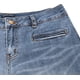 thumbnail image 4 of Pantalones vaqueros elásticos de cintura baja con corte de bota para mujer, pantalones vaqueros con pierna acampanada sin cinturón, azul medio, 4 of 4