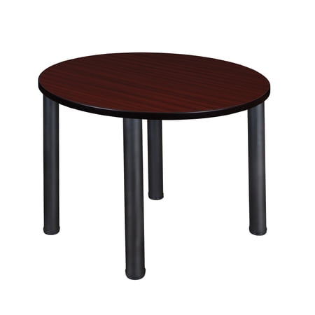 Kee 36 Round Breakroom Table- Mahogany/ Black