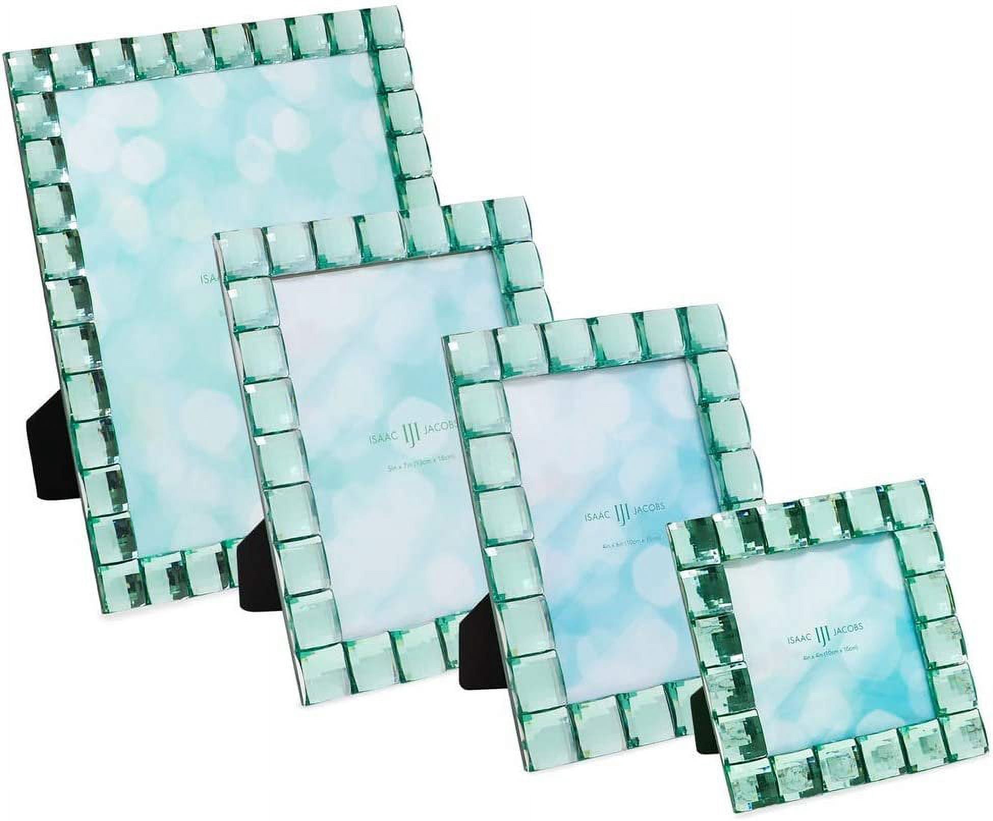Isaac Jacobs Decorative Sparkling Light Green Jewel Picture Frame, Photo Display & Home Dcor 8x10, Light Green