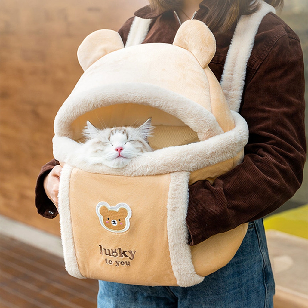 Carrier for Outdoor Walking Winter Autumn Warm Travel Carriers Portable Carrier Backpack Chest Bag Kitten Supply