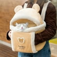 thumbnail image 5 of Huhudde Soft Plush Cat Backpack Carrier Dog Travel Bag Pet Winter Outdoor Carriers Bag, 5 of 19