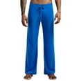 thumbnail image 1 of TheFound Men Summer Sports Pants Solid Color Ice Silk Drawstring Waist Casual Pants, 1 of 4