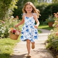 thumbnail image 5 of Vornjynx Girls Floral Dress with Pockets Sleeveless Square Neck Summer Trendy Breathable Dress Blue Size 4t, 5 of 10