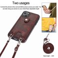 thumbnail image 3 of Wallet Crossbody for iPhone 14 6.1" 2022 Case with Lanyard Strap, Allytech PU Leather Protective Handbag Card Holder Kickstand Detachable Shoulder Strap Cover Women Men, Coffee, 3 of 8