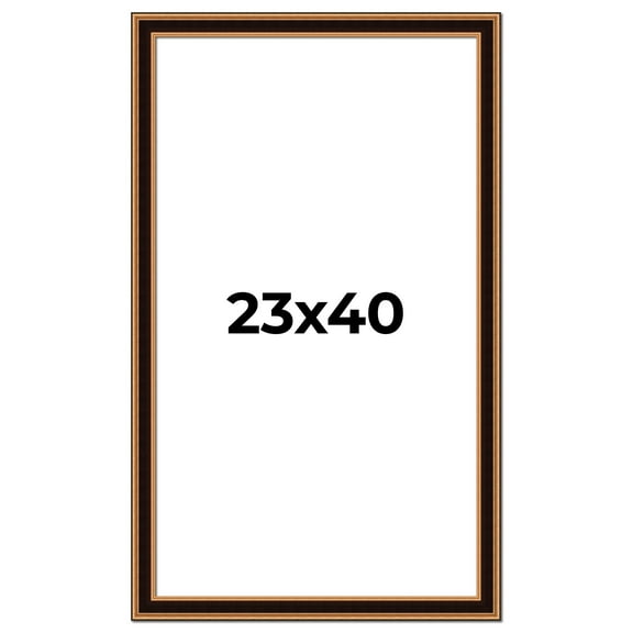 23x40 Frame Gold Brown Plein Air Vintage Solid Wood Picture Frame | 1.75 Inches Moulding Width |