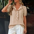 thumbnail image 5 of Beach Shirts for Women, Womens 3/4 Sleeve Cotton Linen Top Breathable Summer Shirt Lightweight Vacation Beach Outfit Cowgirl Western Concert Outfits V Neck Summer Fashion 2026, 5 of 6