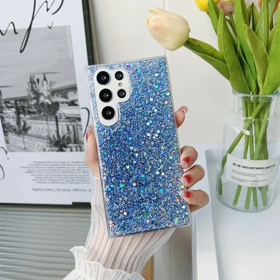 Galaxy A14 5G Case, Glitter Sparkly Luxury Light Slim Shockproof Protective Bling Girls for Women Phone Case for Samsung Galaxy A14 5G (6.6"/2023), Blue