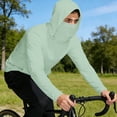 thumbnail image 5 of Men's Performance Fishing Hoodie Shirt - UPF 50+ Sun Protection Long Sleeve Thumbholes Shirts with Neck Gaiter Size 3XL Green, 5 of 7