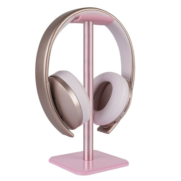 Geekria Aluminum Alloy Headphone Stand for Over-Ear Headphones, Gaming Headset Holder, Desk Display Hanger with Solid Heavy Base Compatible with Beats SoloPro, Boses QC35 (Pink)