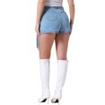 thumbnail image 3 of Falda de mezclilla para mujer INSPIRE CHIC, skort con cremallera decorativa, estilo Y2K, de cintura alta, falda corta de mezclilla falsa en color azul gris., 3 of 6