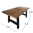 thumbnail image 5 of GDF Studio Edenborn Outdoor 6 Piece Lightweight Concrete and Wicker Dining Set with Bench, Multibrown and Natural Oak, 5 of 13