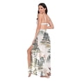 thumbnail image 3 of FORMRS Womens Long Sarong Beach Wrap Semi-Sheer Bikini Skirt Bathing Swimsuit Cover Up, Green Mountain Pattern, 3 of 7