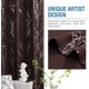 thumbnail image 5 of Cortinas opacas para dormitorio con estampado de papel de aluminio, rama de árbol, rama de árbol, aislamiento térmico, con ojales, cortinas que bloquean la luz, gruesas y suaves cortinas para ventana para sala de estar, 52 x 84 pulgadas, salvia, 2 paneles, marrón, 52 pulgadas de ancho x 96 pulgadas de largo, 5 of 5