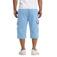 thumbnail image 6 of Long Shorts for Men Below Knee Elastic Wasit Cargo Short Pants Lightweight 3/4 Running Hiking Shorts with Pockets,Sky Blue,2XL, 6 of 6