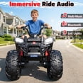 thumbnail image 6 of TOYBSNR 24V Kids ATV, 2-Seater 4WD Ride on Toys for Big Kids Ages 5-14, XXXL Powered Ride on Electric Car, 4 Wheeler with EVA Tires, Bluetooth, Music, Spring Suspension, Max 7.5MPH, Black, 6 of 8