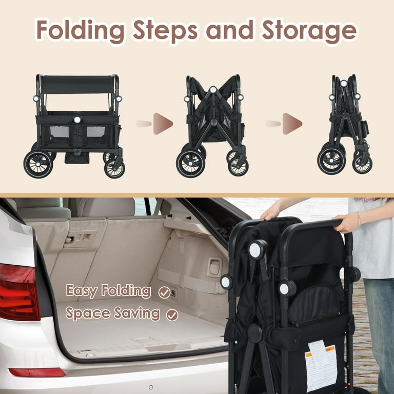 SWAG MY FAMILY セット アップ ブラック Mサイズ yeyan AILEEKISS Collapsible Wagon Stroller for 2 Toddlers, 3-Point