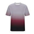 thumbnail image 7 of YFNNUP Men's T-Shirt Gradient Color Short Sleeve Shirt Crewneck Casual Workout Top Summer Stretchy Streetwear Basic Tee Shirt Brown XXXL, 7 of 7