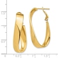 thumbnail image 3 of 14K Yellow Gold High Polished 7mm Twisted Oval Omega Back Hoop Earrings, 3 of 7