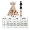 thumbnail image 4 of IBTOM CASTLE Women's 1950s Vintage Dress Short Sleeve Heart Print Mesh Retro Evening Prom Cocktail Party Swing A-Line Dress for Valentine's Day L Black - Red Heart, 4 of 8