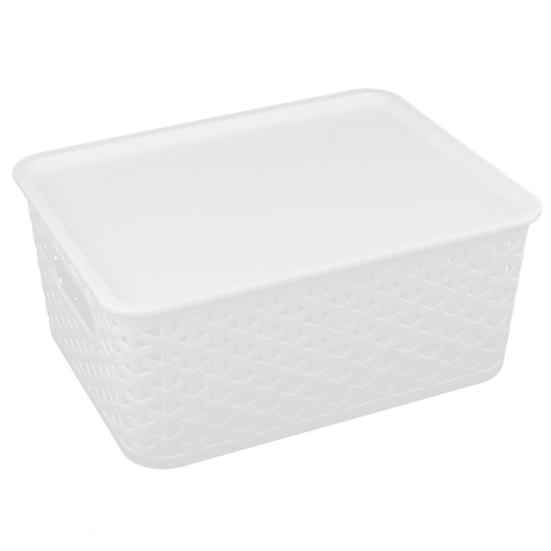 Household Living Room Plastic Trinket Desktop Storage Box Basket White